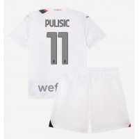 AC Milan Christian Pulisic #11 Bortadräkt Barn 2023-24 Kortärmad (+ Korta byxor)